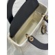 Top Replica Dior small Lady Dior My ABCDior bag in white cannage metal with D.I.O.R charm