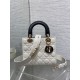 Top Replica Dior small Lady Dior My ABCDior bag in white cannage metal with D.I.O.R charm