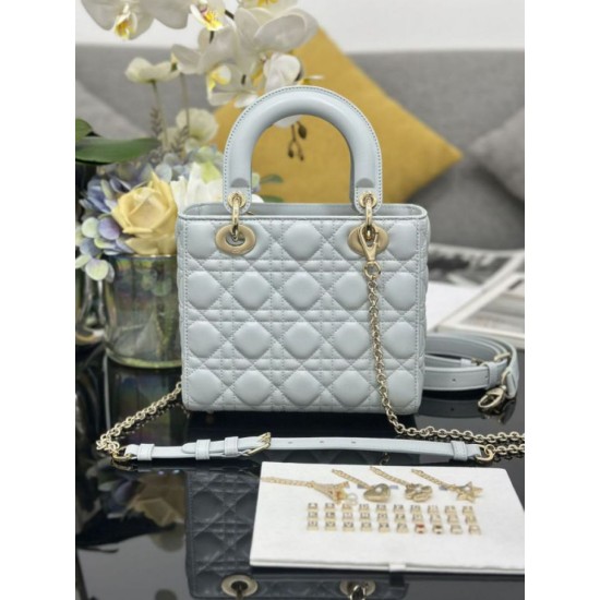 Super Clone Replica Dior small Lady Dior My ABCDior bag with D.I.O.R blue cannage lambskin charm Top Replica Dior small Lady Dior My ABCDior bag with D.I.O.R blue cannage lambskin charm