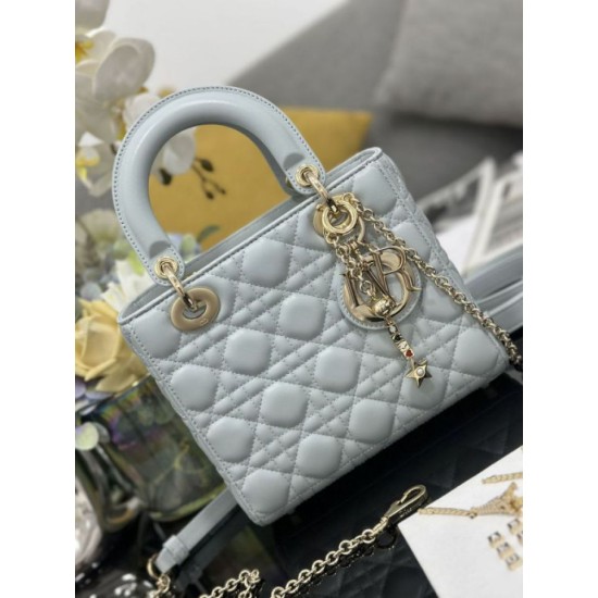 Super Clone Replica Dior small Lady Dior My ABCDior bag with D.I.O.R blue cannage lambskin charm Top Replica Dior small Lady Dior My ABCDior bag with D.I.O.R blue cannage lambskin charm