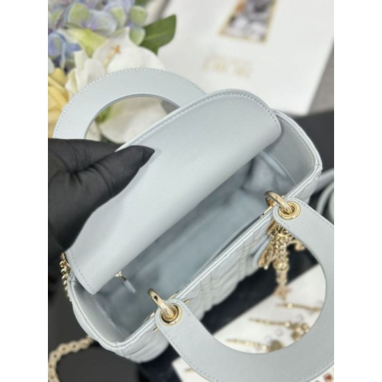 Super Clone Replica Dior small Lady Dior My ABCDior bag with D.I.O.R blue cannage lambskin charm Top Replica Dior small Lady Dior My ABCDior bag with D.I.O.R blue cannage lambskin charm