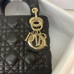 Top Replica Mini Lady Dior bag with black cannage stitching