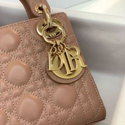 Top Replica Mini Lady Dior bag with pink cannage stitching