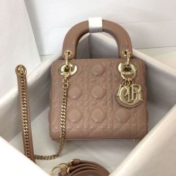 Top Replica Mini Lady Dior bag with pink cannage stitching