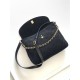 Top Replica Chanel 26c AS5886 quilted suede hobo bag in black