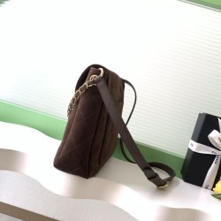 Top Replica Chanel Hobo Bag 26c AS5886 quilted suede bag in brown