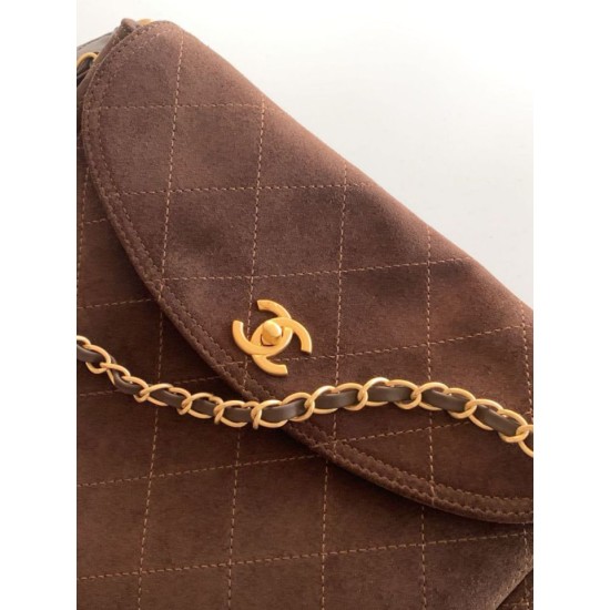 Top Replica Chanel Hobo Bag 26c AS5886 quilted suede bag in brown