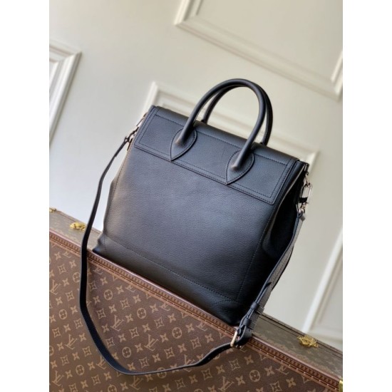 Super Clone Replica Louis Vuitton Steamer 30 Calfskin LV Touch Bag M27061 Black Top Replica Louis Vuitton Steamer 30 Calfskin LV Touch Bag M27061 Black