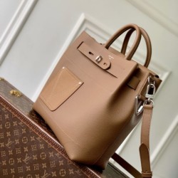 Top Replica Louis Vuitton Steamer 30 Calfskin LV Touch Bag M26758 Brown