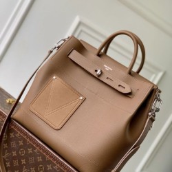 Top Replica Louis Vuitton Steamer 30 Calfskin LV Touch Bag M26758 Brown