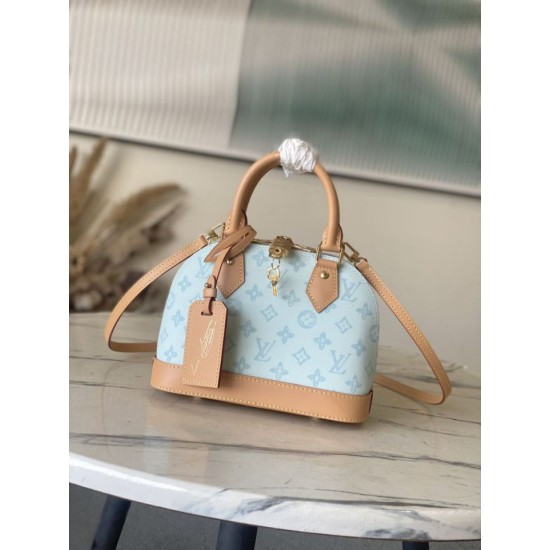Super Clone Replica Louis Vuitton Alma BB Bag M27526 Monogram Origine Bleu Courrier Top Replica Louis Vuitton Alma BB Bag M27526 Monogram Origine Bleu Courrier