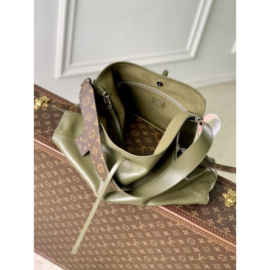 Super Clone Replica Louis Vuitton CarryAll Vibe MM Handbag M14268 Green Top Replica Louis Vuitton CarryAll Vibe MM Handbag M14268 Green