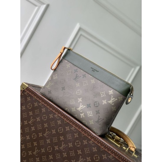 Super Clone Replica LV Pochette Voyage Souple Men's Clutch Green Top Replica LV Pochette Voyage Souple Men's Clutch Green