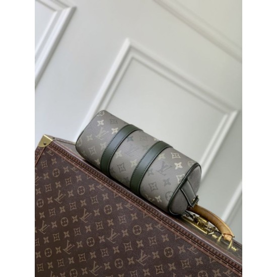 Super Clone Replica Louis Vuitton Keepall Bandoulière 25 Bag M26930 Men's Green Top Replica Louis Vuitton Keepall Bandoulière 25 Bag M26930 Men's Green