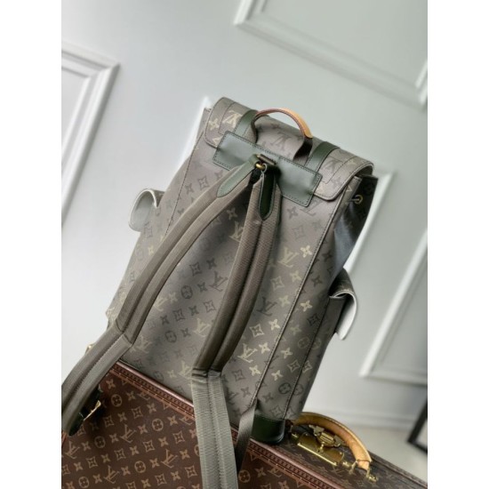 Super Clone Replica Louis Vuitton Christopher MM Backpack for Men M27080 Green Top Replica Louis Vuitton Christopher MM Backpack for Men M27080 Green