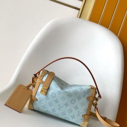 Top Replica Louis Vuitton Side Trunk MM Handbag M27891 Light Blue