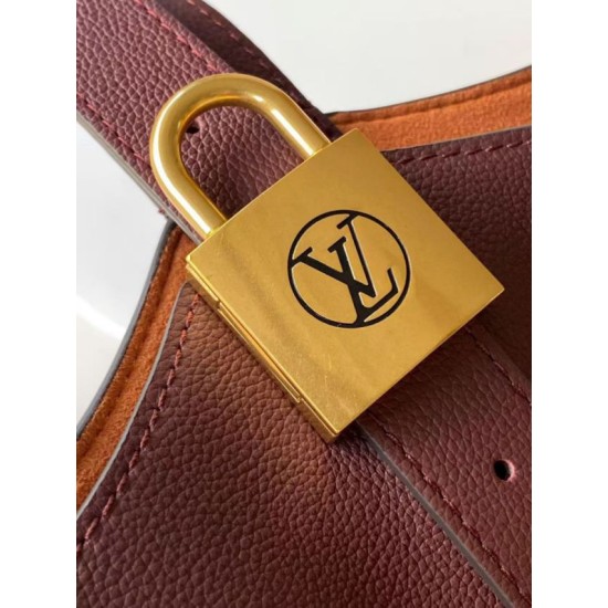 Super Clone Replica Louis Vuitton Low Key Hobo MM Handbag M24856 M15209 Orange Suede Top Replica Louis Vuitton Low Key Hobo MM Handbag M24856 M15209 Orange Suede