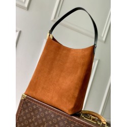 Super Clone Replica Louis Vuitton Low Key Hobo MM Handbag M25516 Black Suede Top Replica Louis Vuitton Low Key Hobo MM Handbag M25516 Black Suede
