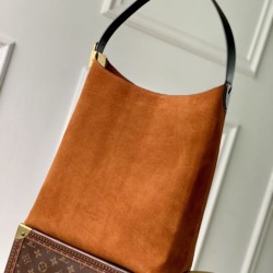 Super Clone Replica Louis Vuitton Low Key Hobo MM Handbag M25516 Black Suede Top Replica Louis Vuitton Low Key Hobo MM Handbag M25516 Black Suede