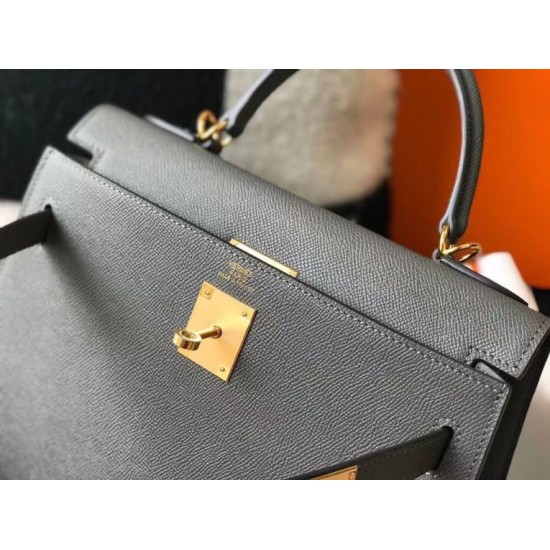 Super Clone Replica Hermes Sellier Kelly Bag 25cm Epsom Dark Gray Top Replica Hermes Sellier Kelly Bag 25cm Epsom Dark Gray