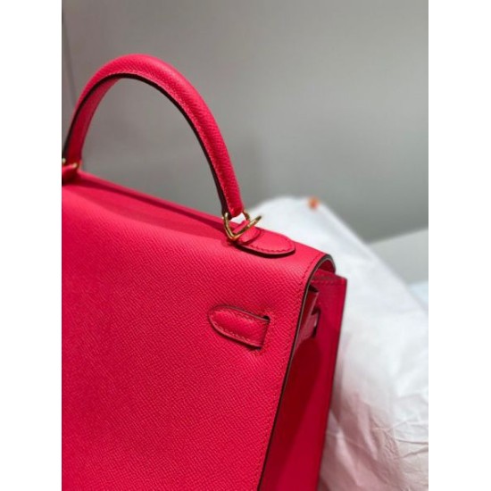Super Clone Replica Hermes Sellier Kelly Bag 25cm Epsom Rose Red Top Replica Hermes Sellier Kelly Bag 25cm Epsom Rose Red