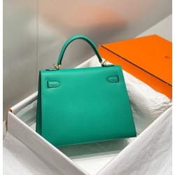 Super Clone Replica Hermes Sellier Kelly Bag 25/28cm Epsom Jade Green Top Replica Hermes Sellier Kelly Bag 25/28cm Epsom Jade Green