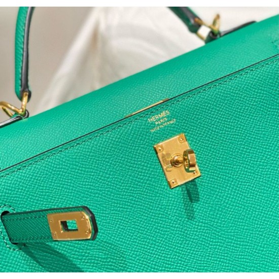 Super Clone Replica Hermes Sellier Kelly Bag 25/28cm Epsom Jade Green Top Replica Hermes Sellier Kelly Bag 25/28cm Epsom Jade Green