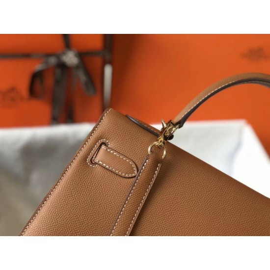Super Clone Replica Hermes Kelly Bag 28cm Epsom Brown GHW Top Replica Hermes Kelly Bag 28cm Epsom Brown GHW