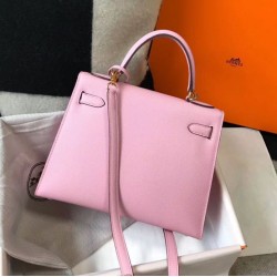 Top Replica Hermes Kelly Bag 28cm Epsom Pink GHW