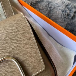 Top Replica Hermes Della Cavalleria II mini bag in Epsom Taupe