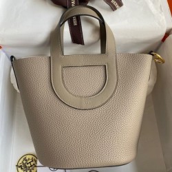 Top Replica Hermes In The Loop 18 tote bag in gray Clemence