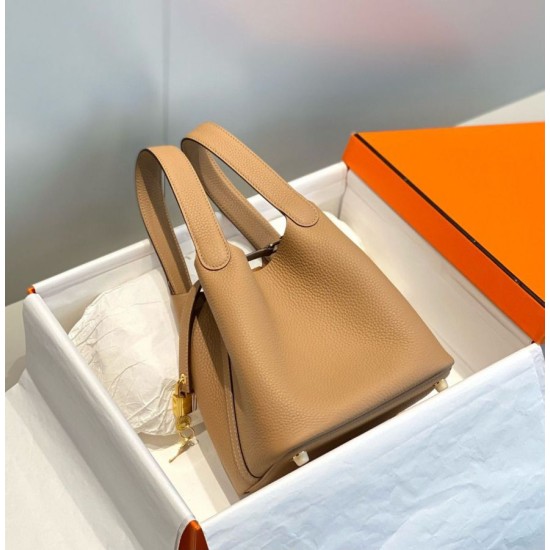 Super Clone Replica Hermes Picotin Lock 18/22 Tote Bag in Brown Clemence Top Replica Hermes Picotin Lock 18/22 Tote Bag in Brown Clemence
