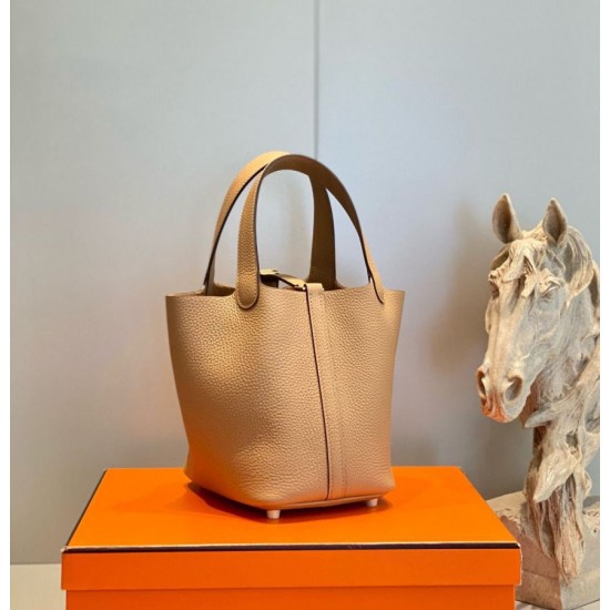 Super Clone Replica Hermes Picotin Lock 18/22 Tote Bag in Brown Clemence Top Replica Hermes Picotin Lock 18/22 Tote Bag in Brown Clemence
