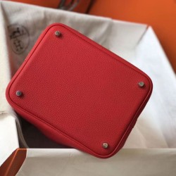 Top Replica Hermes Picotin Lock Tote Bag 18/22 Red Clemence
