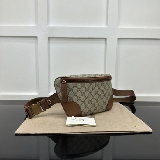 Replica Gucci GG Emblem medium belt bag 821162 Brown