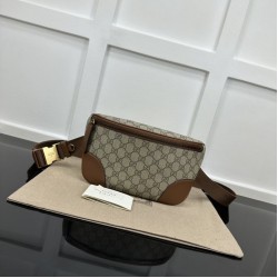 Replica Gucci GG Emblem medium belt bag 821162 Brown