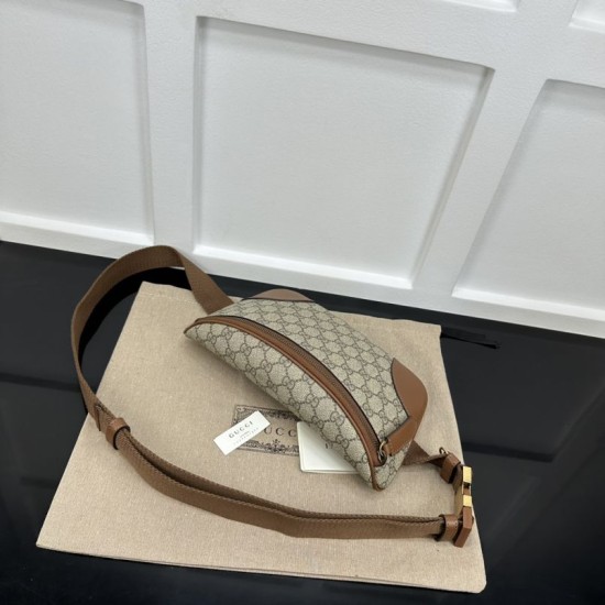 Replica Gucci GG Emblem medium belt bag 821162 Brown