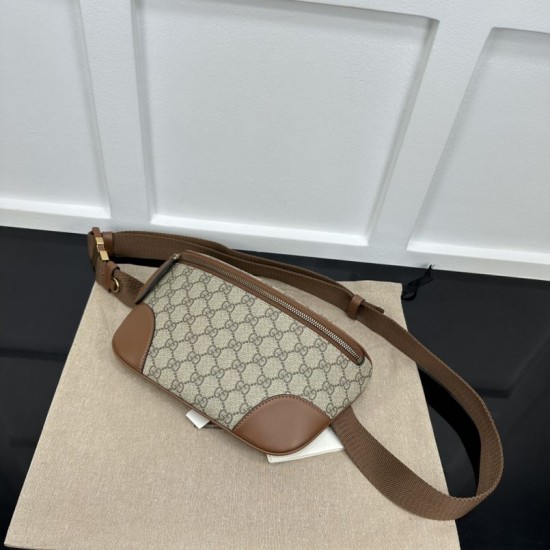 Replica Gucci GG Emblem medium belt bag 821162 Brown
