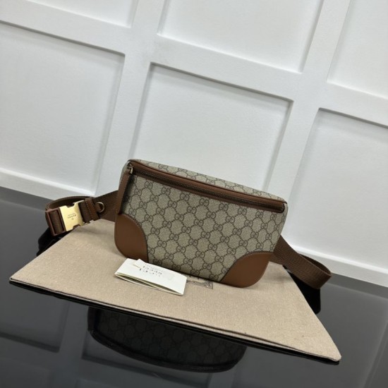 Replica Gucci GG Emblem medium belt bag 821162 Brown