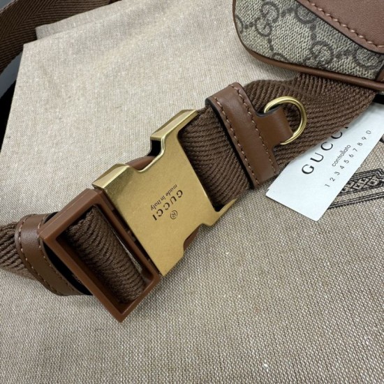 Replica Gucci GG Emblem medium belt bag 821162 Brown