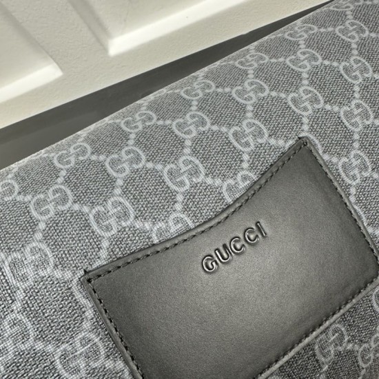 Replica Gucci GG Emblem medium belt bag 821162 Black