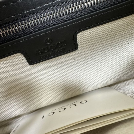 Replica Gucci GG Emblem medium belt bag 821162 Black