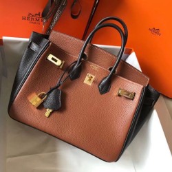Replica Hermes Birkin 25cm 30cm 35cm Bag Brown/Black Clemence
