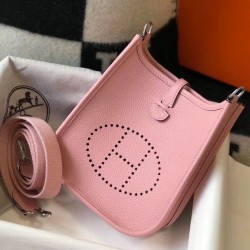 Replica Hermes Evelyne III TPM Mini Bag Pink Clemence