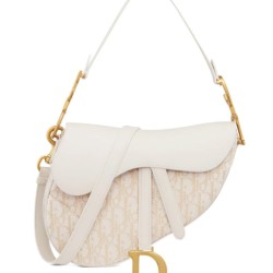 Replica Dior Saddle Bag Dior Oblique denim With Strap Cream