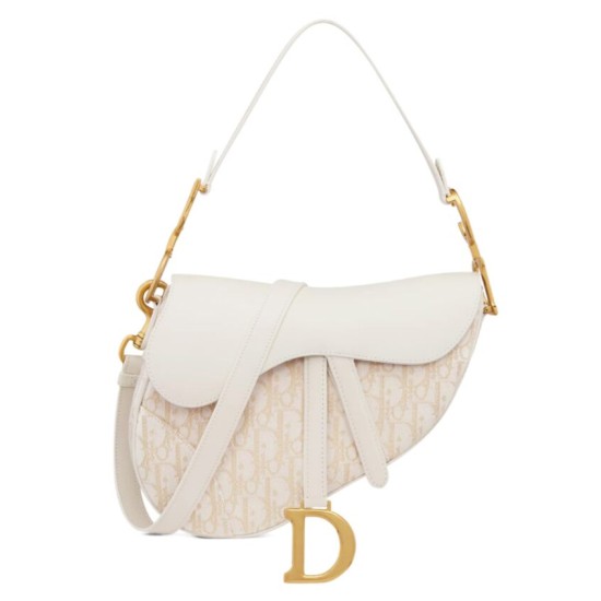 Replica Dior Saddle Bag Dior Oblique denim With Strap Cream Replica Dior Saddle Bag Dior Oblique denim With Strap Cream