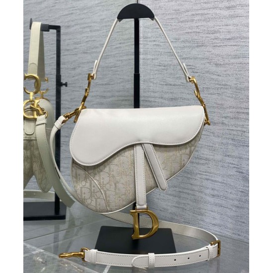 Replica Dior Saddle Bag Dior Oblique denim With Strap Cream Replica Dior Saddle Bag Dior Oblique denim With Strap Cream