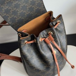 Replica Celine Backpack Celine Bonnie Triomphe Canvas Coffee