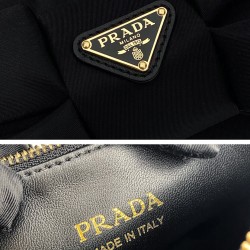 Replica Prada Re-Nylon /Nappa Mini-bag With Bow 1BC241 Black