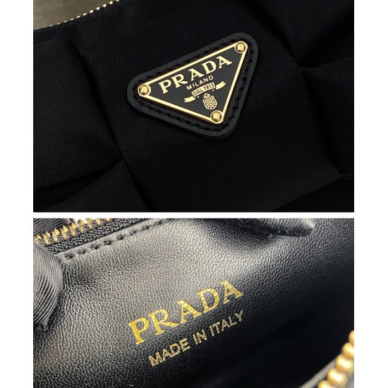 Replica Prada Re-Nylon /Nappa Mini-bag With Bow 1BC241 Black Replica Prada Re-Nylon /Nappa Mini-bag With Bow 1BC241 Black